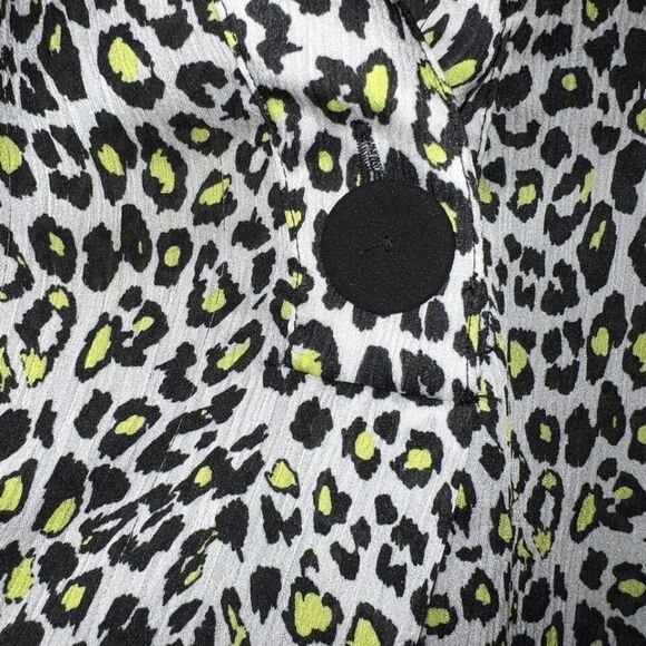 Zara Cheetah Animal Print Silky Long Sleeve V-Neck Blouse Womens XS - Picture 6 of 7